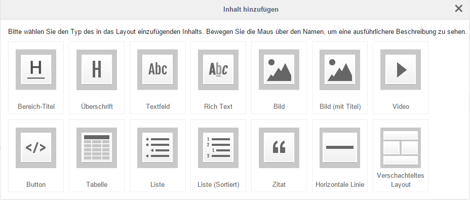 ContentBlocks Neues Feld